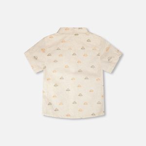 Poplin Shirt Beige Safari Print - Image 4