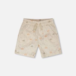Poplin Shorts Beige Safari Print - Image 7