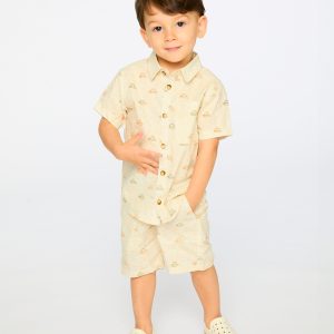 Alternative view of Poplin Shorts Beige Safari Print