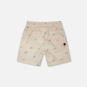 Poplin Shorts Beige Safari Print - Image 3