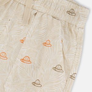 Poplin Shorts Beige Safari Print - Image 4