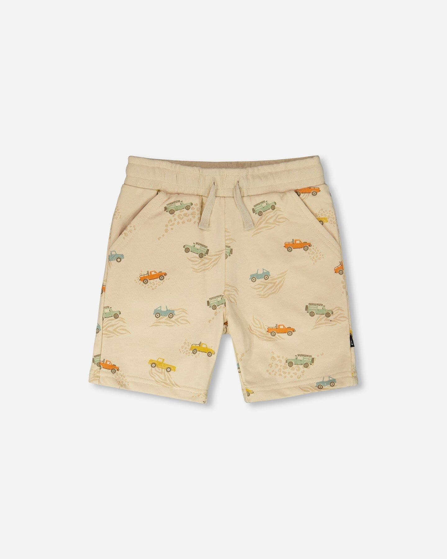 French Terry Shorts Beige Jeep Print - Image 9