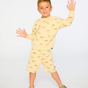 French Terry Shorts Beige Jeep Print - Image 3