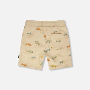 French Terry Shorts Beige Jeep Print - Image 4