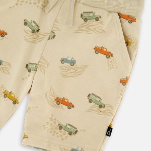 French Terry Shorts Beige Jeep Print - Image 5
