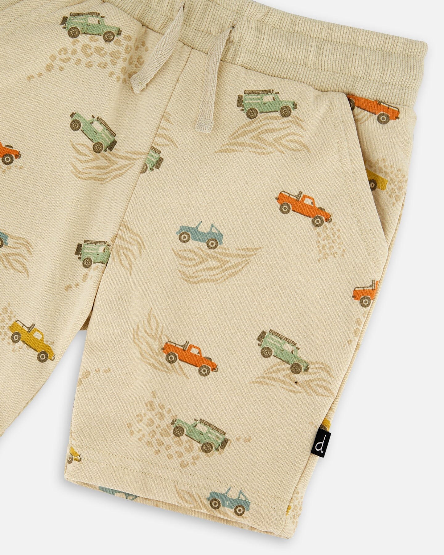 French Terry Shorts Beige Jeep Print - Image 5