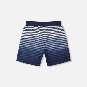 Organic Cotton Shorts Blue Gradient Stripes - Image 4