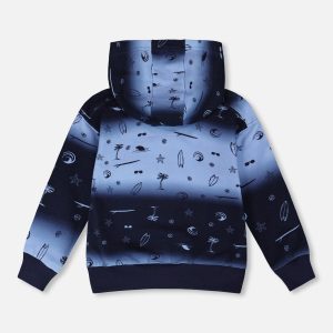 Hooded French Terry Cardigan Blue Gradient - Image 3
