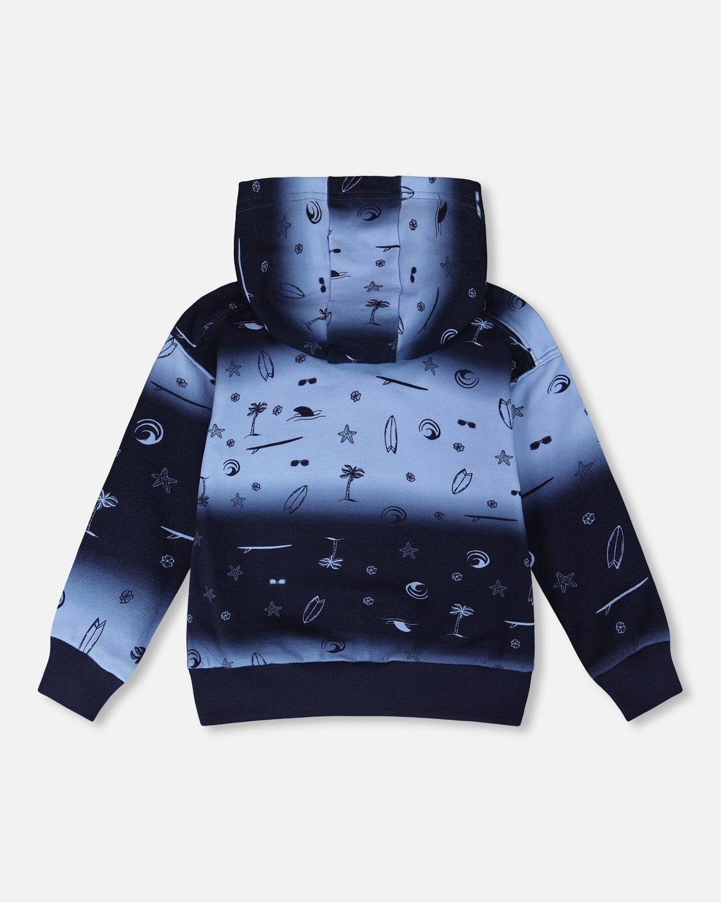 Hooded French Terry Cardigan Blue Gradient - Image 3