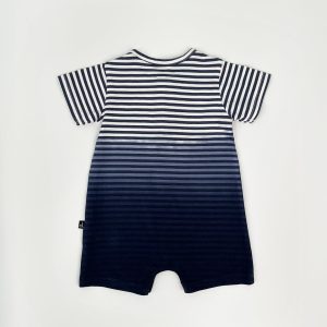 Organic Cotton Romper Blue Gradient Stripes - Image 2