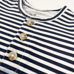 Organic Cotton Romper Blue Gradient Stripes - Image 3