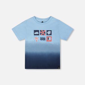 Organic Cotton Short Sleeve T-Shirt Blue Gradient - Image 11
