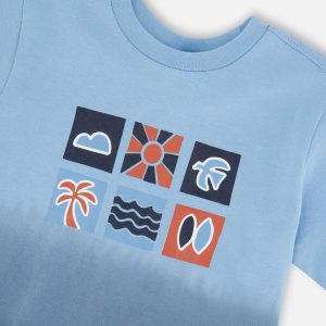 Organic Cotton Short Sleeve T-Shirt Blue Gradient - Image 4