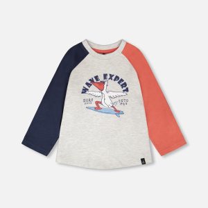 Jersey Long Sleeve T-Shirt Light Grey Mix
