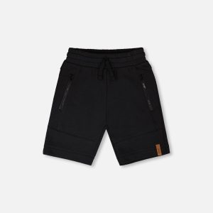 French Terry Shorts With Cross Seams Black - Image 13