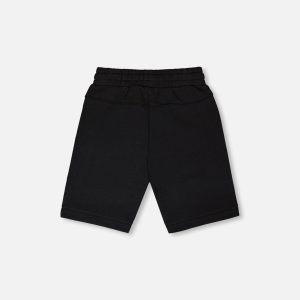 French Terry Shorts With Cross Seams Black - Image 4