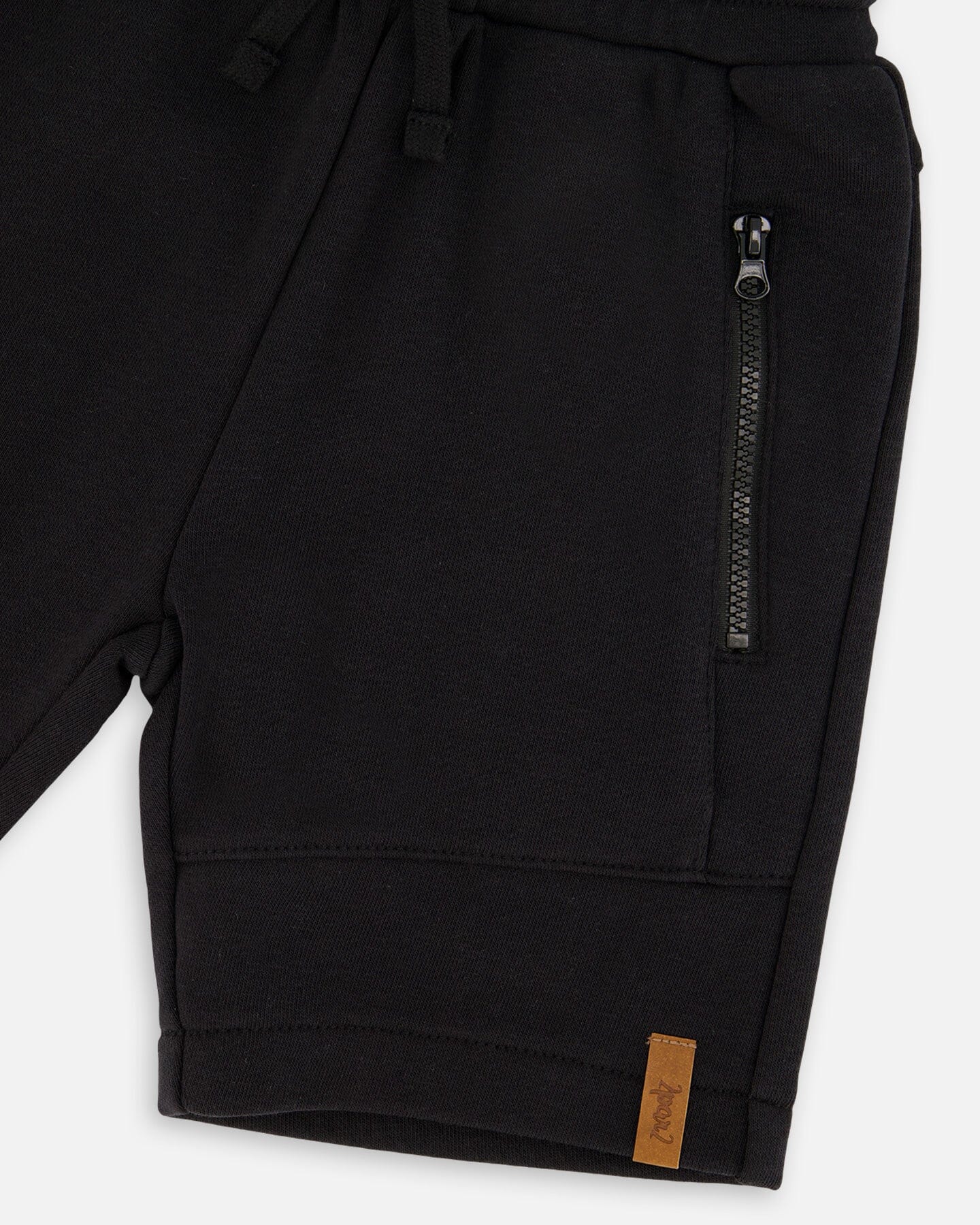 French Terry Shorts With Cross Seams Black - Image 5