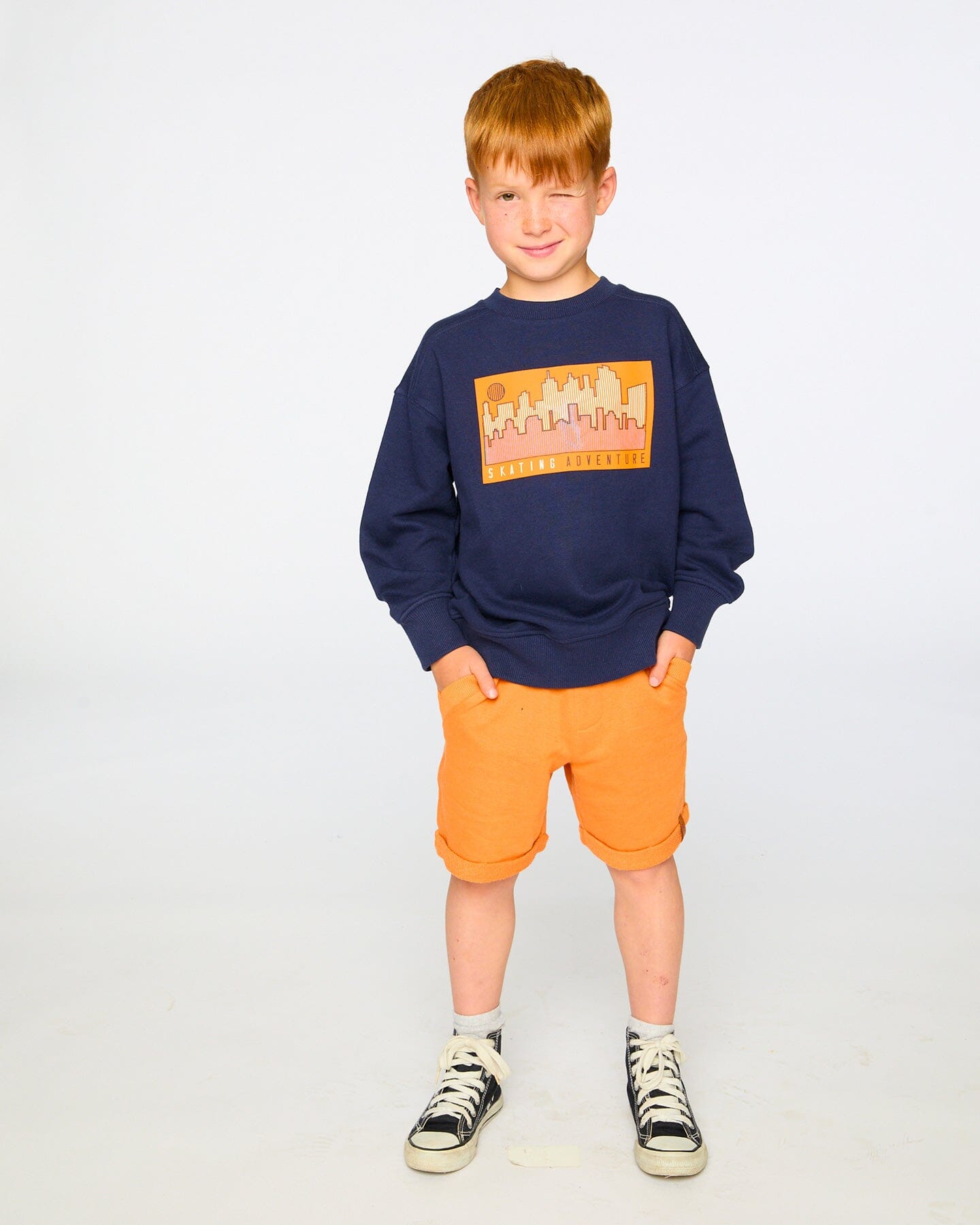 French Terry Shorts Orange - Image 3