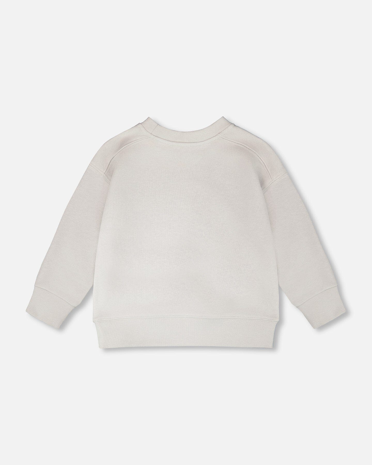 Deux par Deux pale grey French terry sweatshirt with tonal sneaker graphic for kids