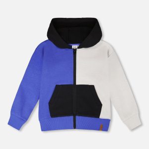 Hooded French Terry Cardigan Royal Blue - Image 12