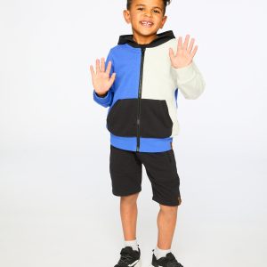 Hooded French Terry Cardigan Royal Blue - Image 3