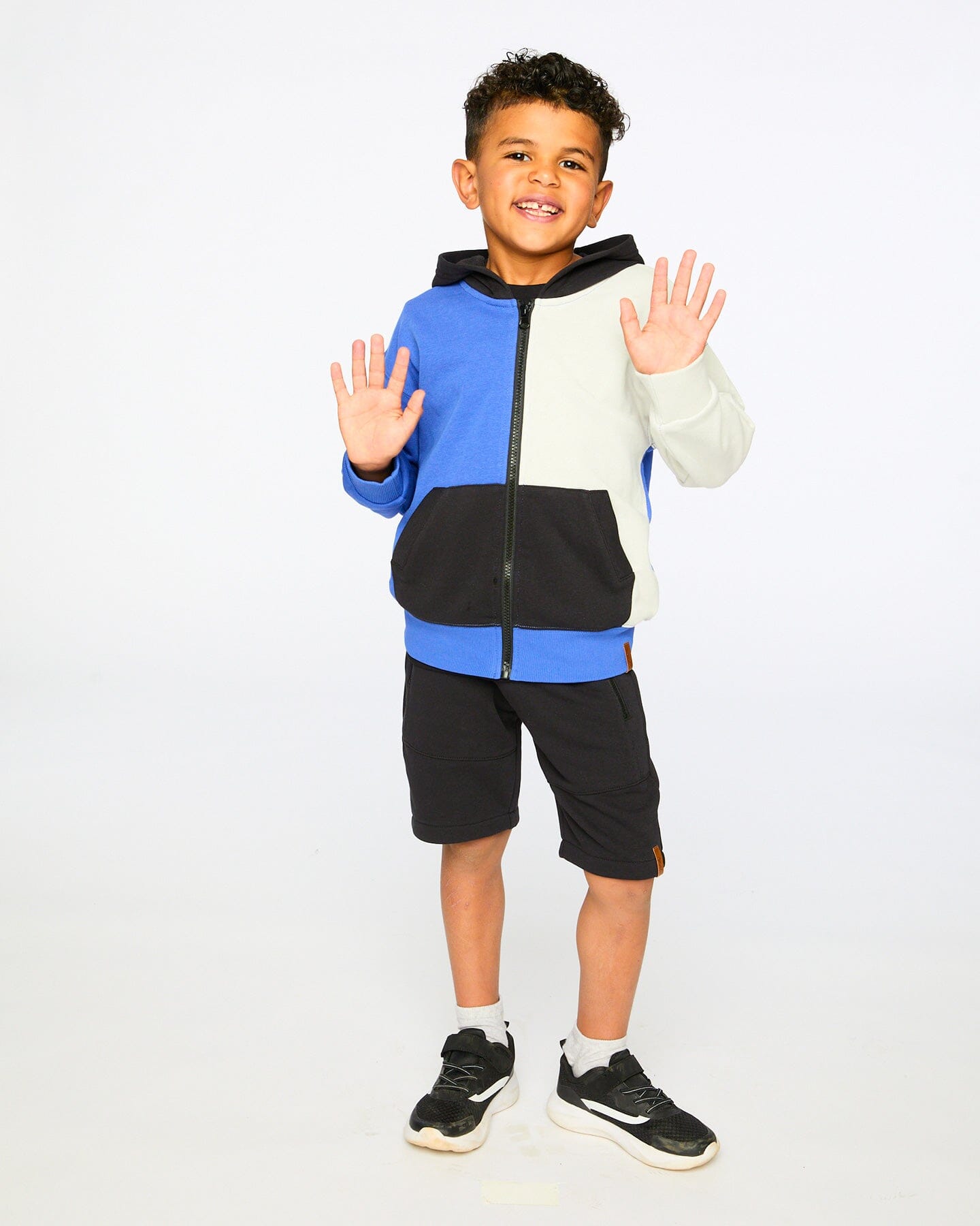 Hooded French Terry Cardigan Royal Blue - Image 3