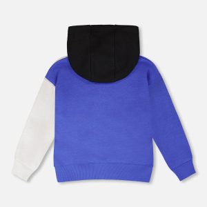 Hooded French Terry Cardigan Royal Blue - Image 4