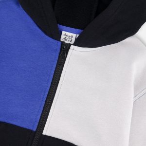 Hooded French Terry Cardigan Royal Blue - Image 5