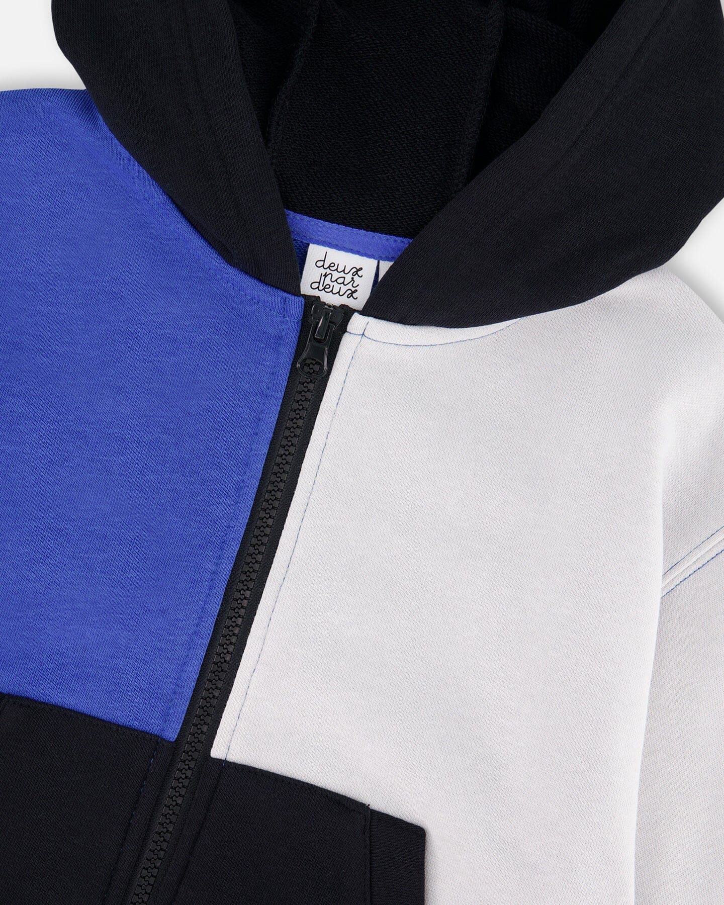 Hooded French Terry Cardigan Royal Blue - Image 5
