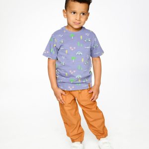 Organic Cotton Jersey T-Shirt Blue Bicycle Print - Image 2