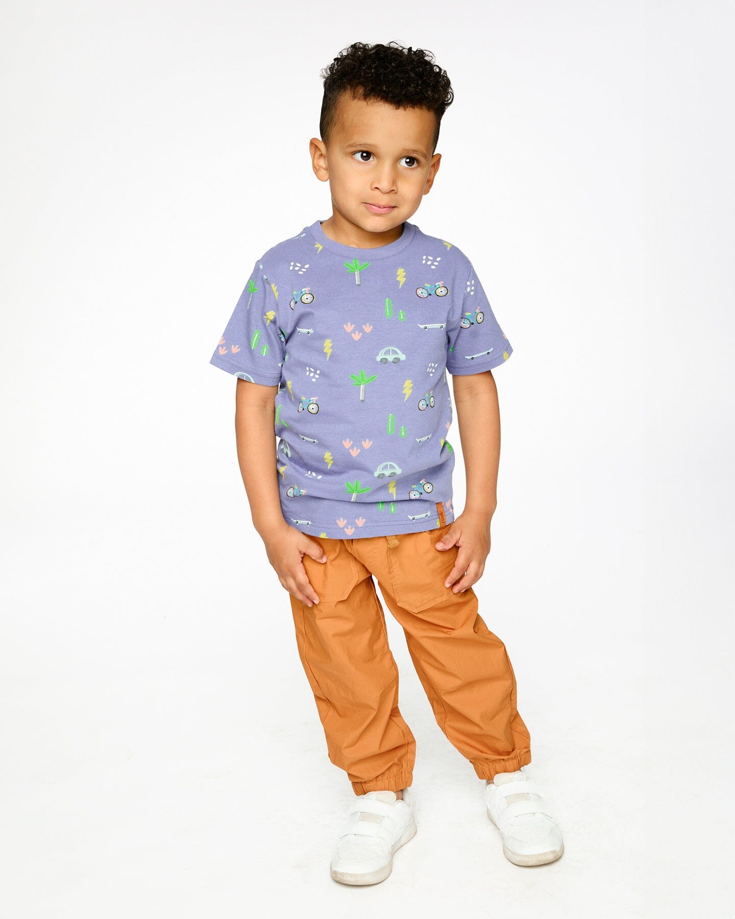 Organic Cotton Jersey T-Shirt Blue Bicycle Print - Image 2