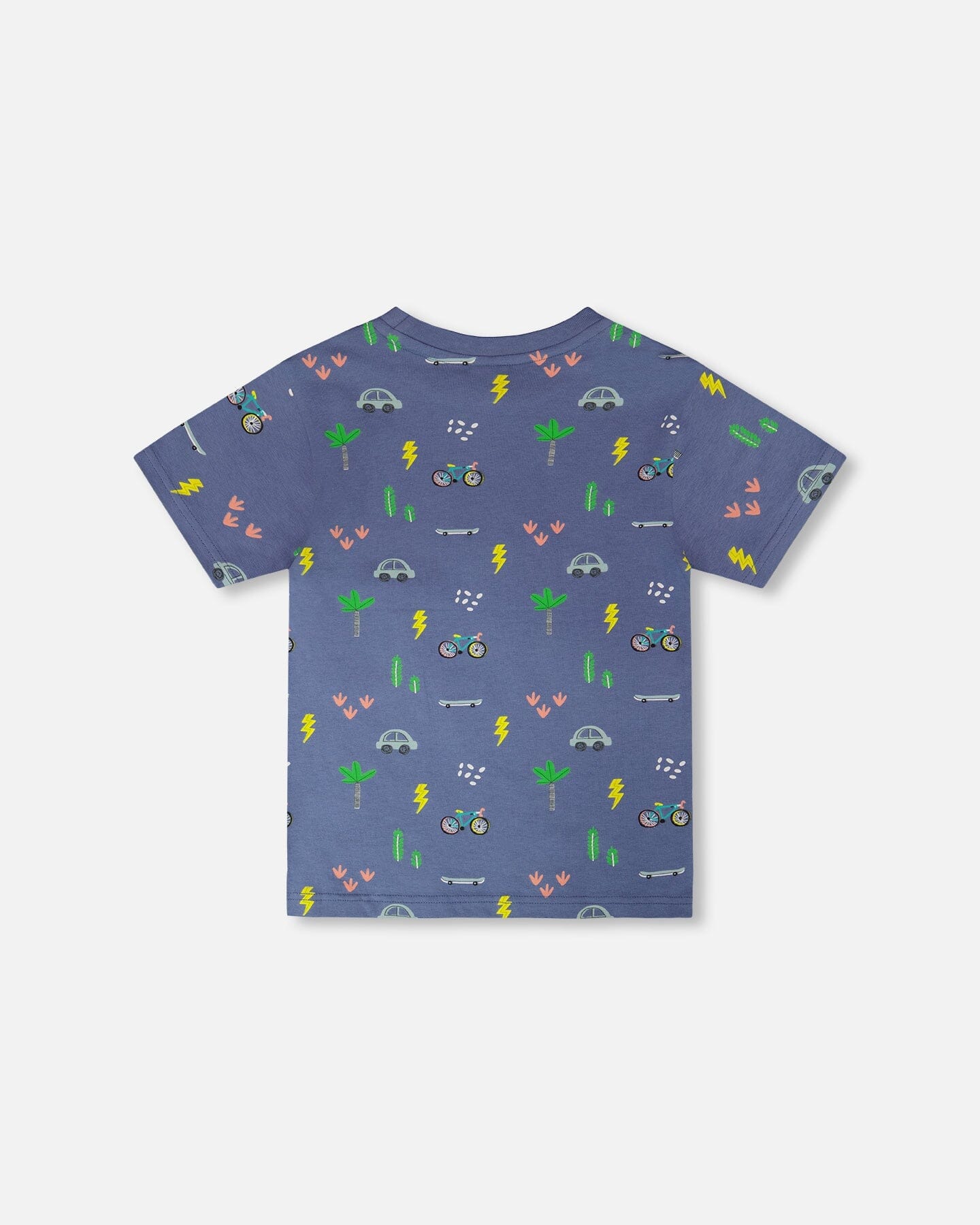 Organic Cotton Jersey T-Shirt Blue Bicycle Print - Image 3