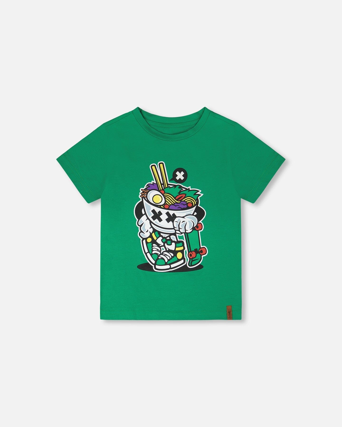 Organic Cotton Jersey T-Shirt With Print Green - Image 11