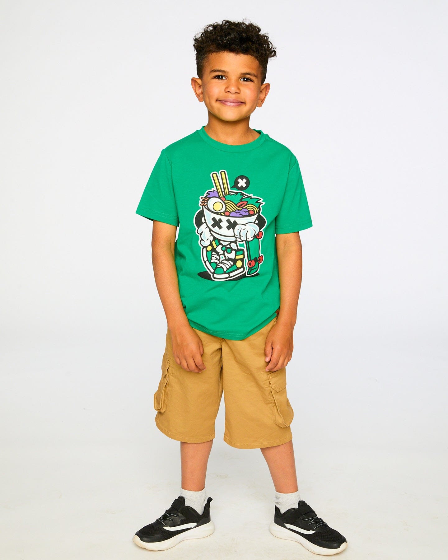 Organic Cotton Jersey T-Shirt With Print Green - Image 4