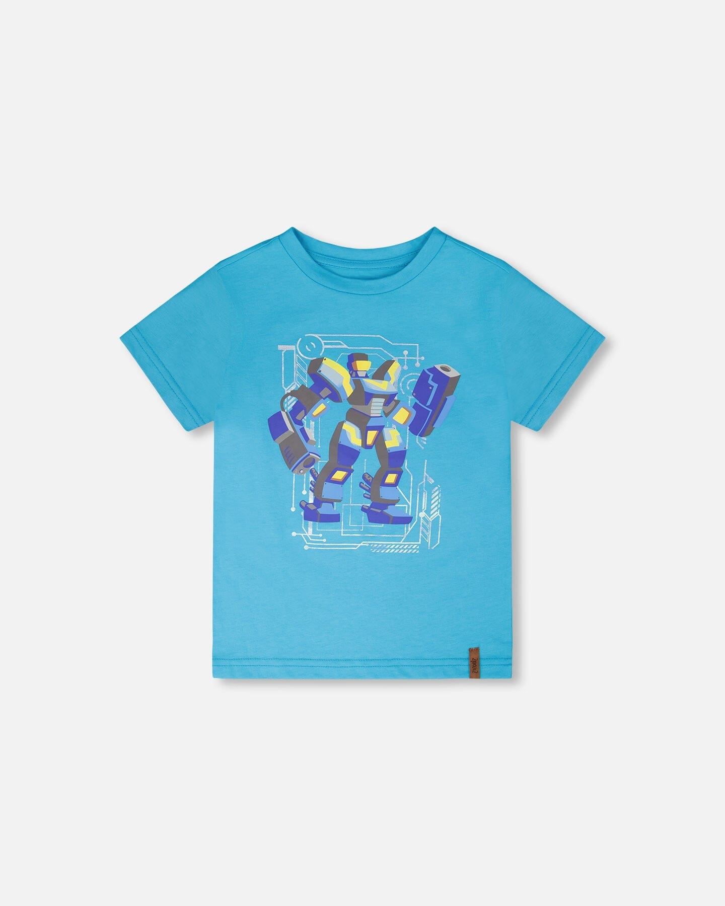 Organic Cotton Jersey T-Shirt With Print Sky Blue - Image 10