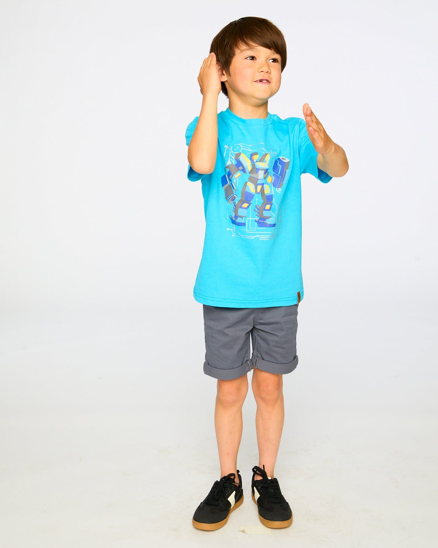 Organic Cotton Jersey T-Shirt With Print Sky Blue - Image 2
