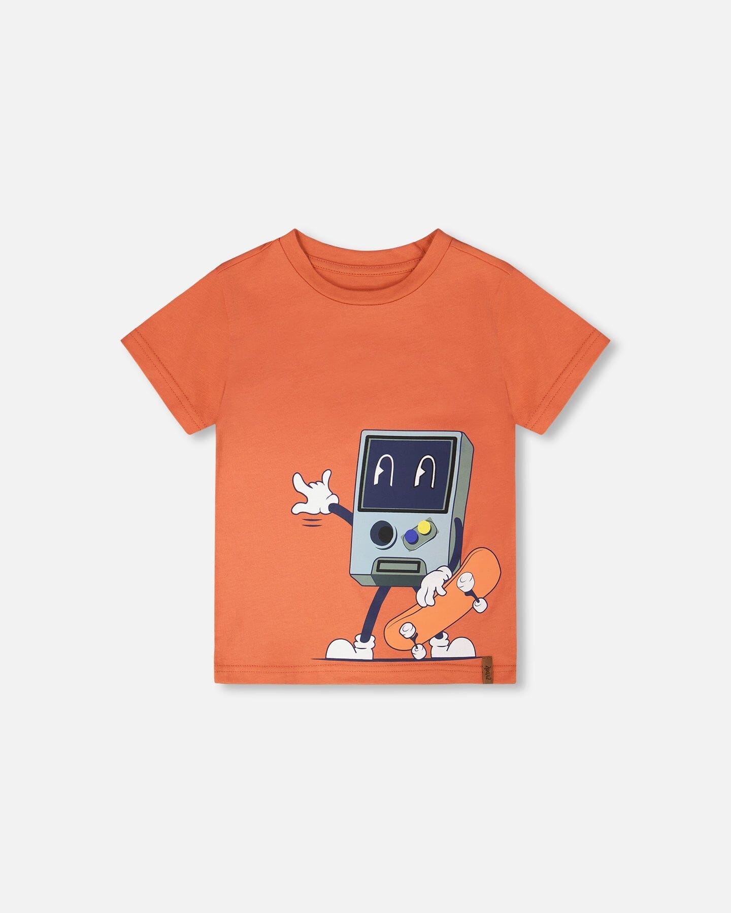 Organic Cotton Jersey T-Shirt With Print Orange - Image 7