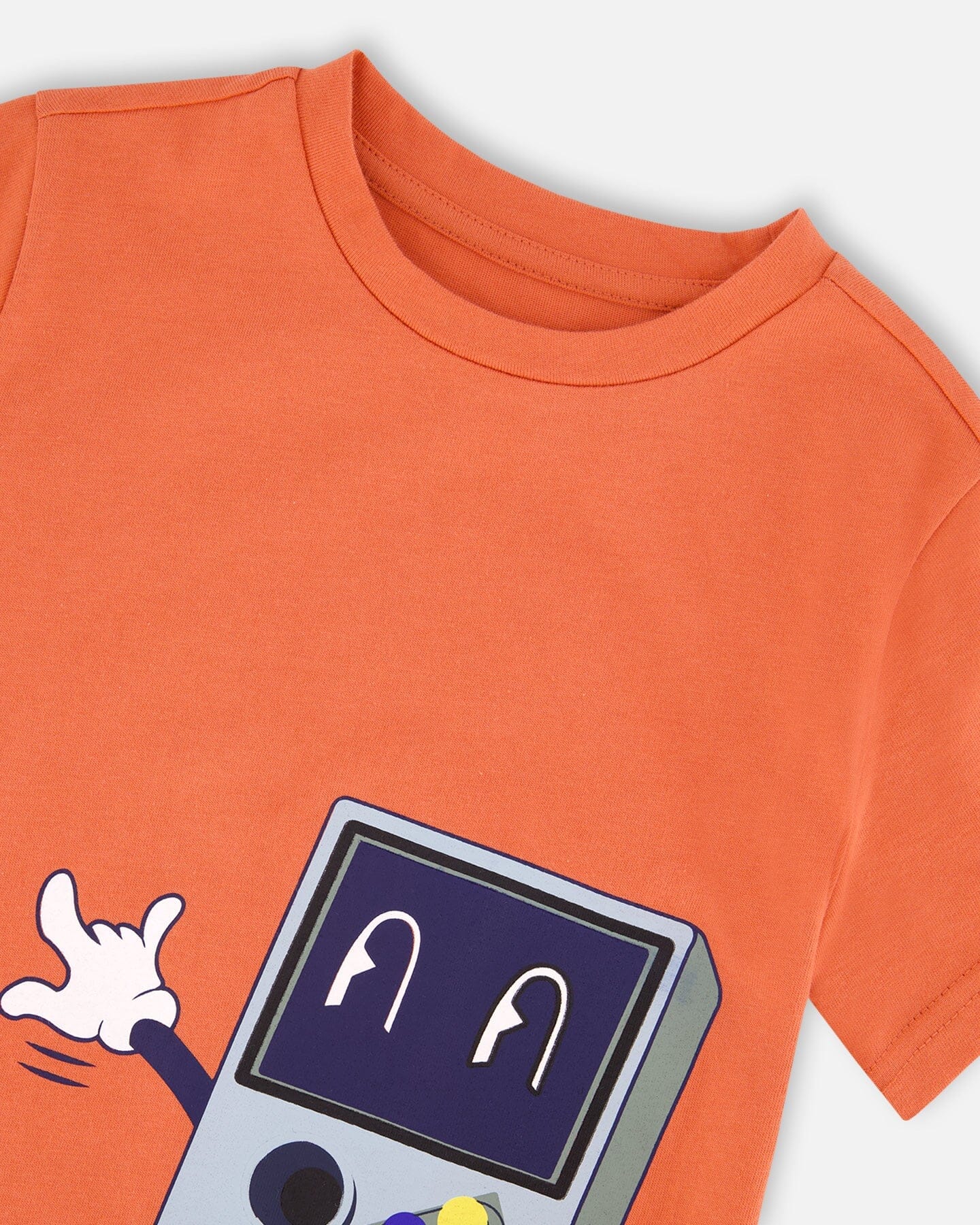Organic Cotton Jersey T-Shirt With Print Orange - Image 4