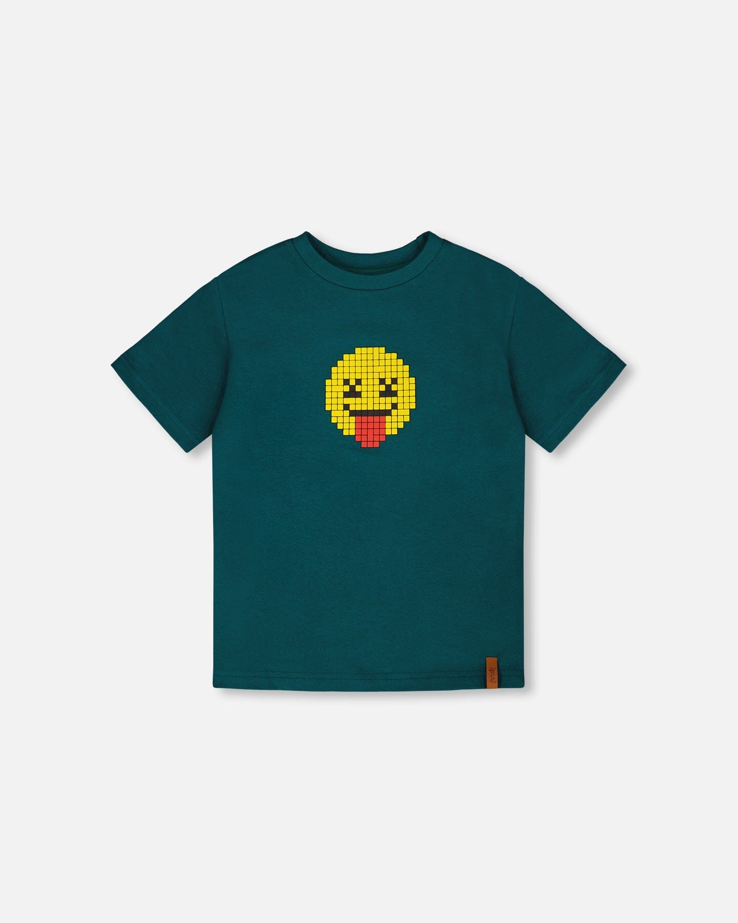 Organic Cotton Jersey T-Shirt With Print Dark Turquoise - Image 10