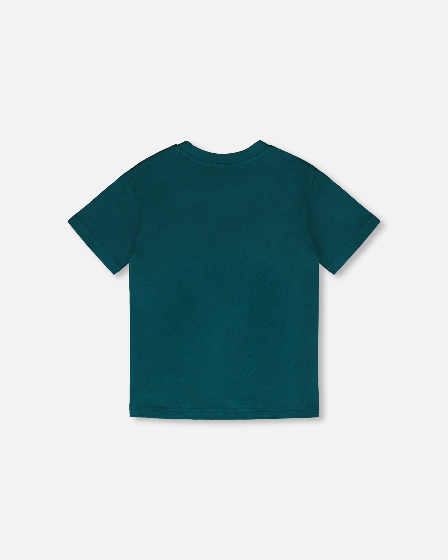 Organic Cotton Jersey T-Shirt With Print Dark Turquoise - Image 4