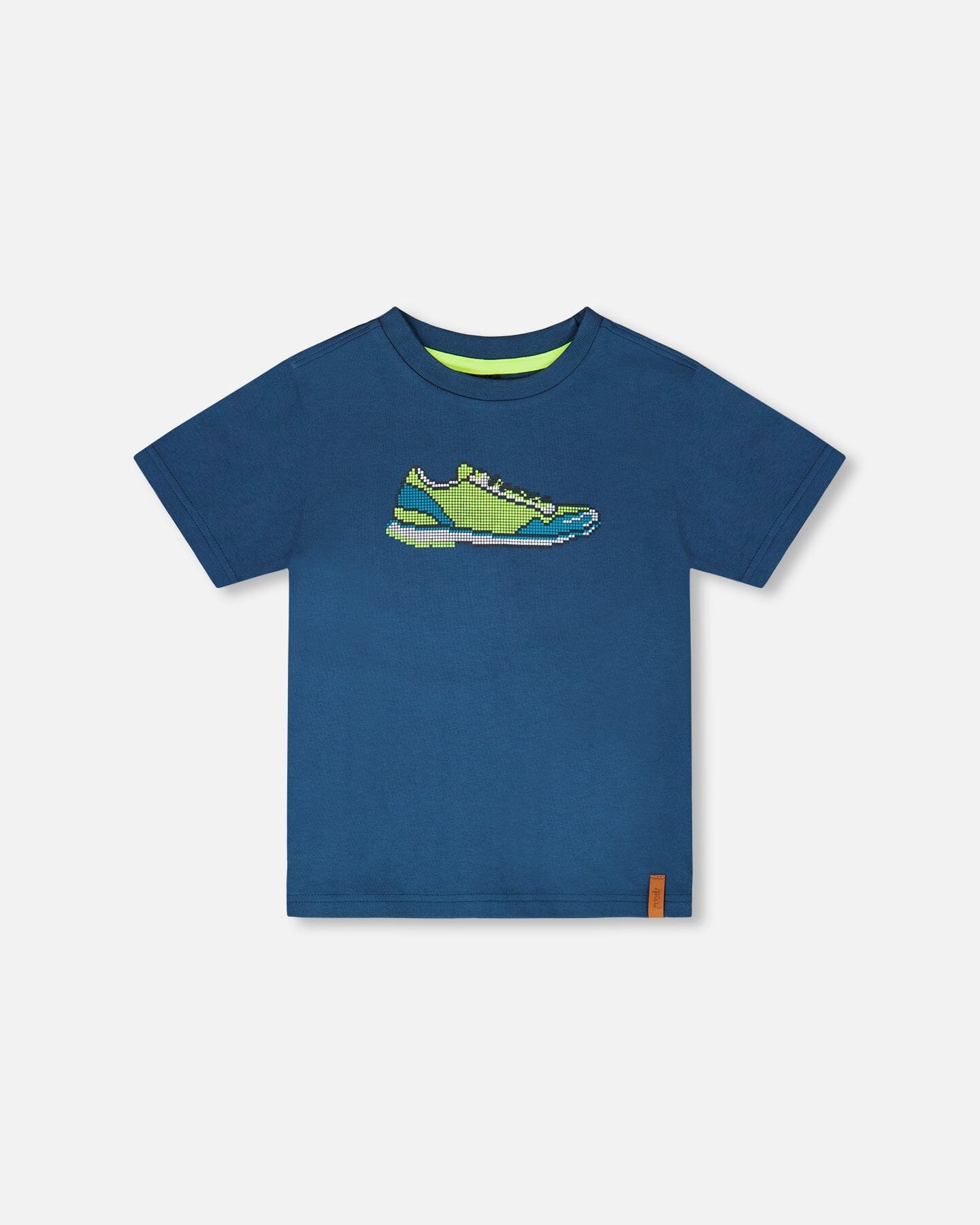 Organic Cotton Jersey T-Shirt With Print Dark Blue - Image 11