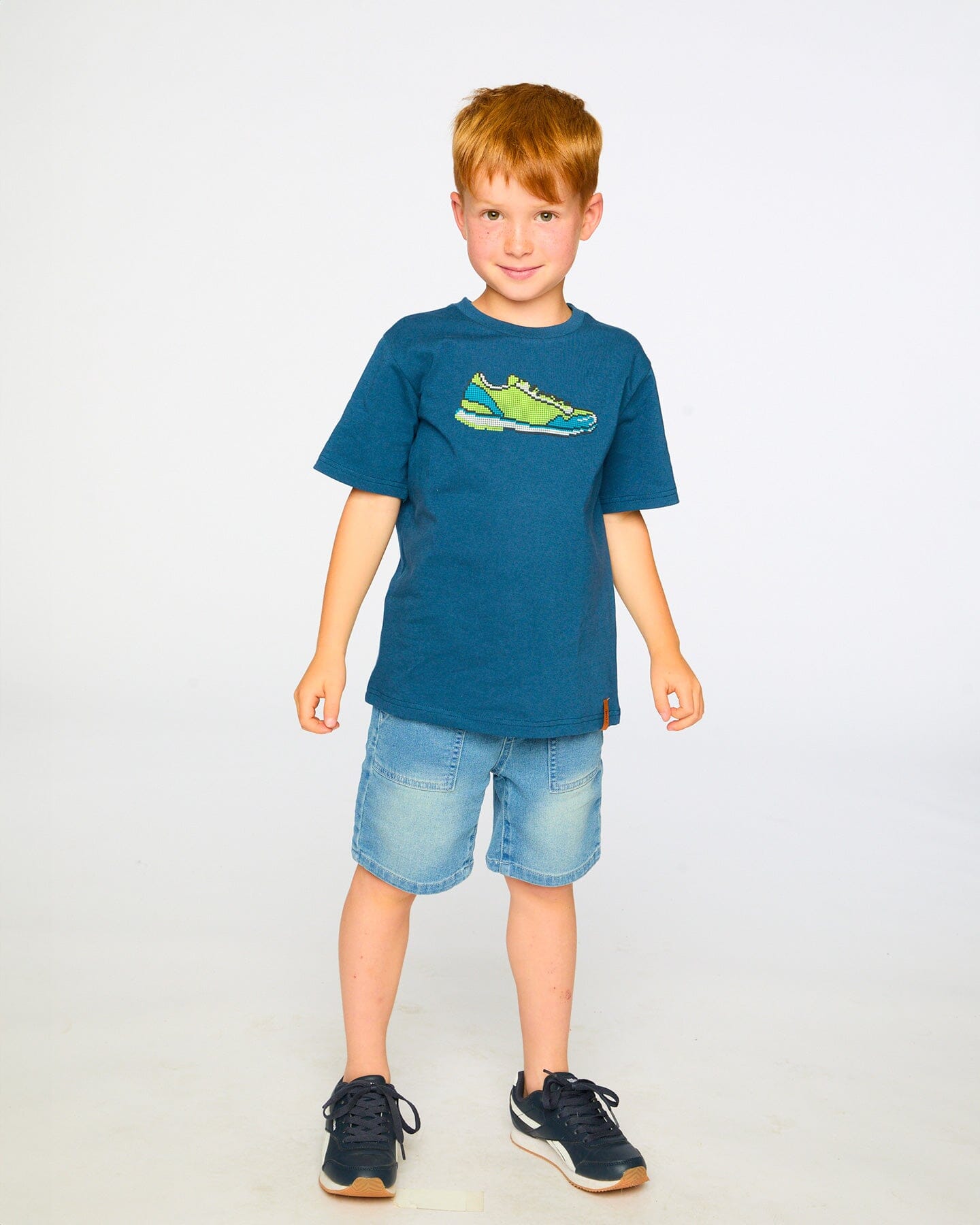 Organic Cotton Jersey T-Shirt With Print Dark Blue - Image 2