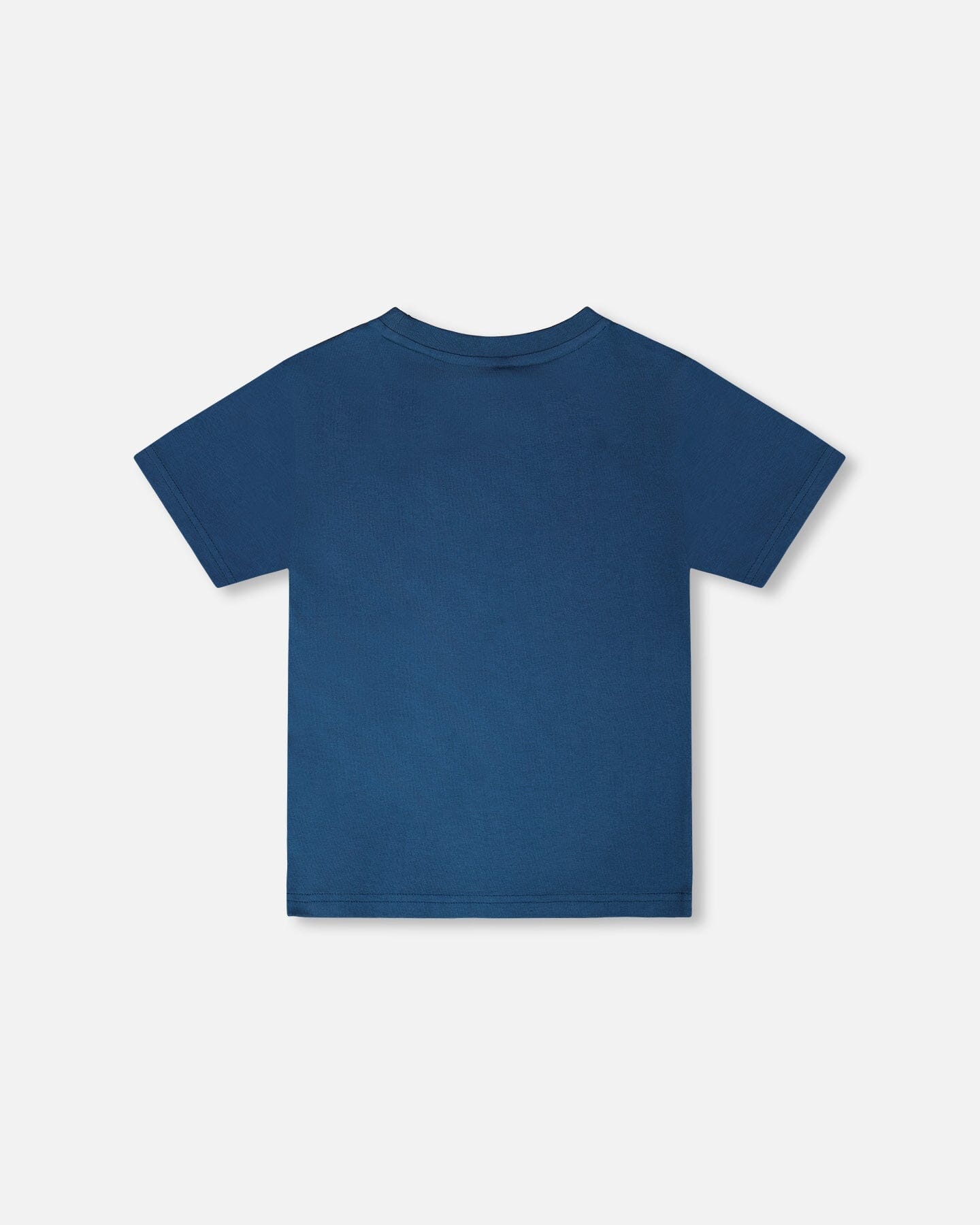 Organic Cotton Jersey T-Shirt With Print Dark Blue - Image 3