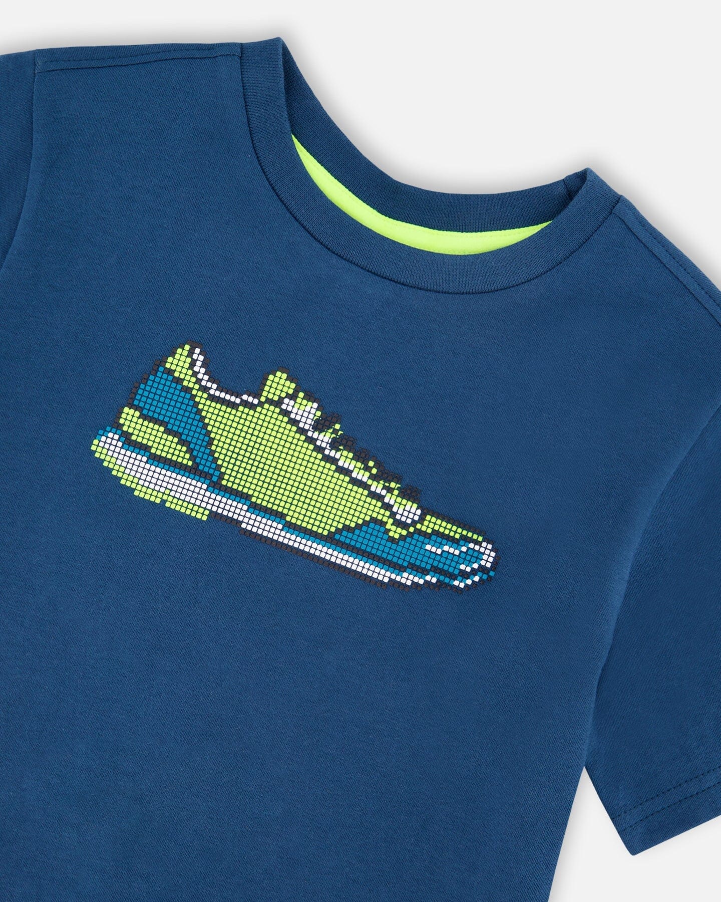 Organic Cotton Jersey T-Shirt With Print Dark Blue - Image 4