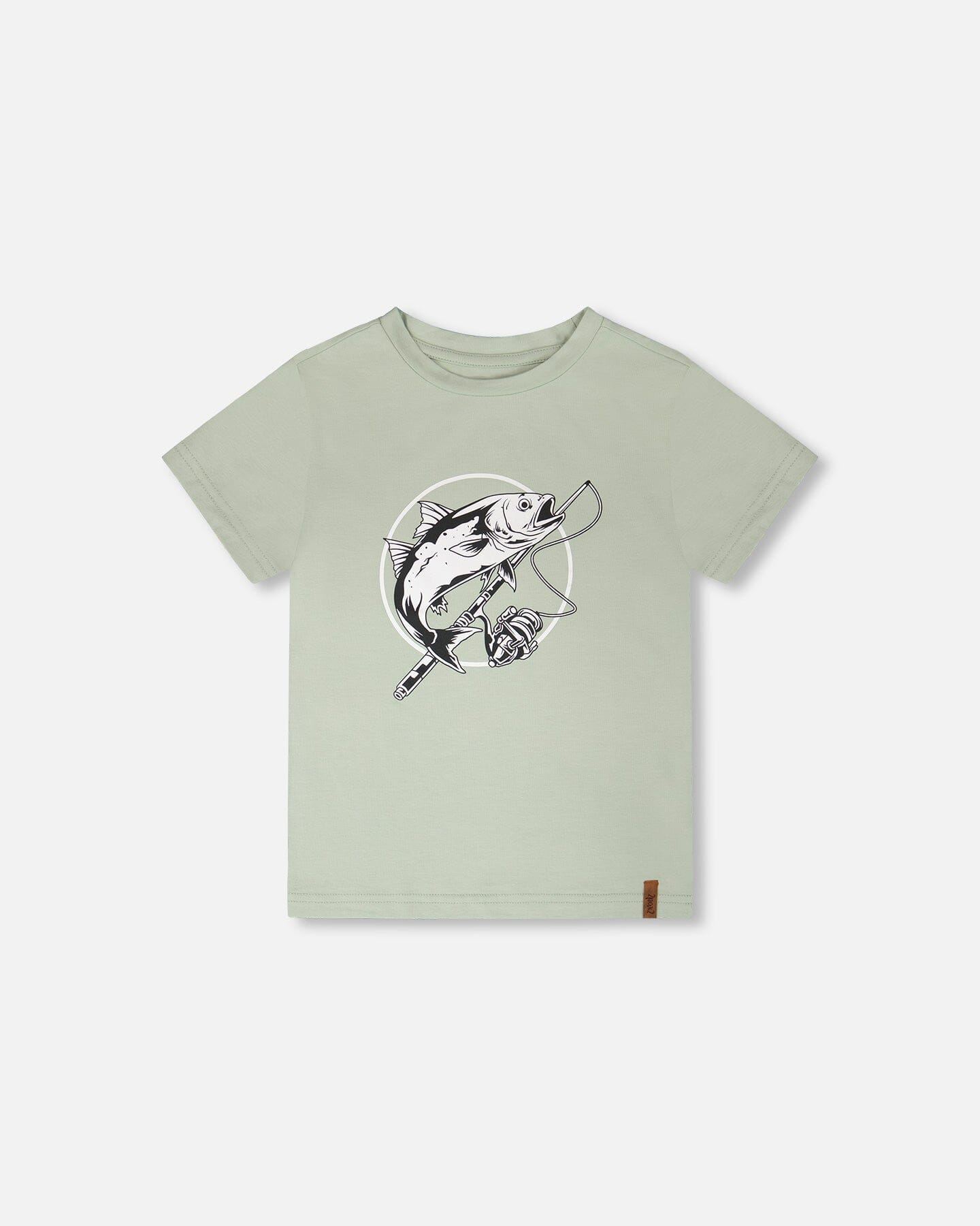 Organic Cotton Jersey T-Shirt With Print Sage - Image 14