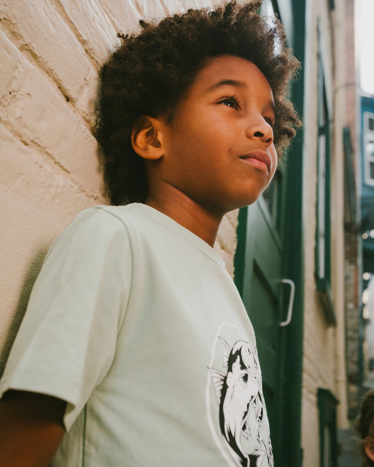 Organic Cotton Jersey T-Shirt With Print Sage - Image 2
