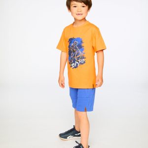 Organic Cotton Jersey T-Shirt With Bmx Print Orange - Image 3
