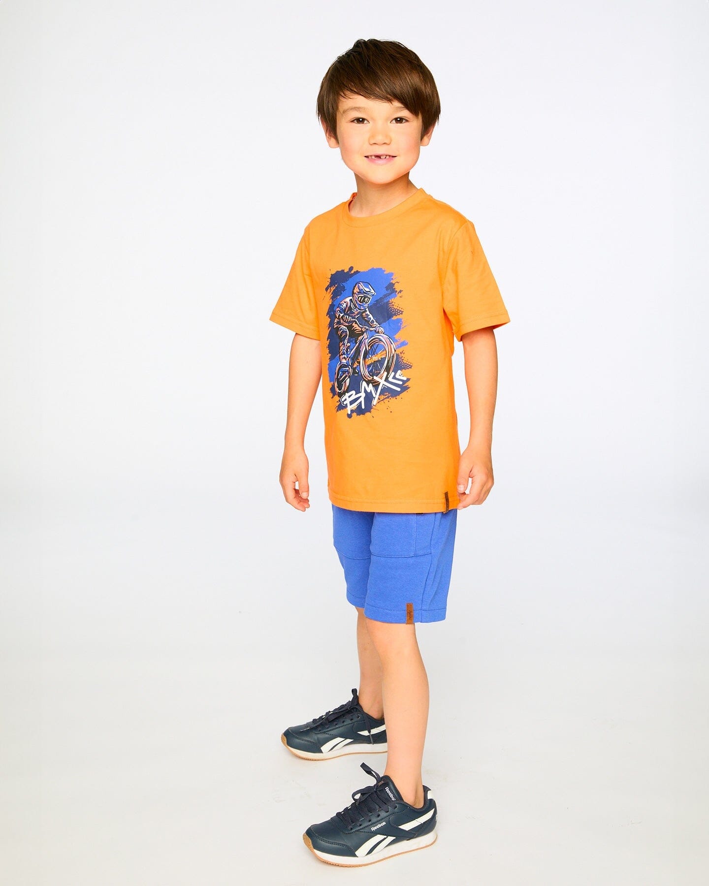 Organic Cotton Jersey T-Shirt With Bmx Print Orange - Image 3