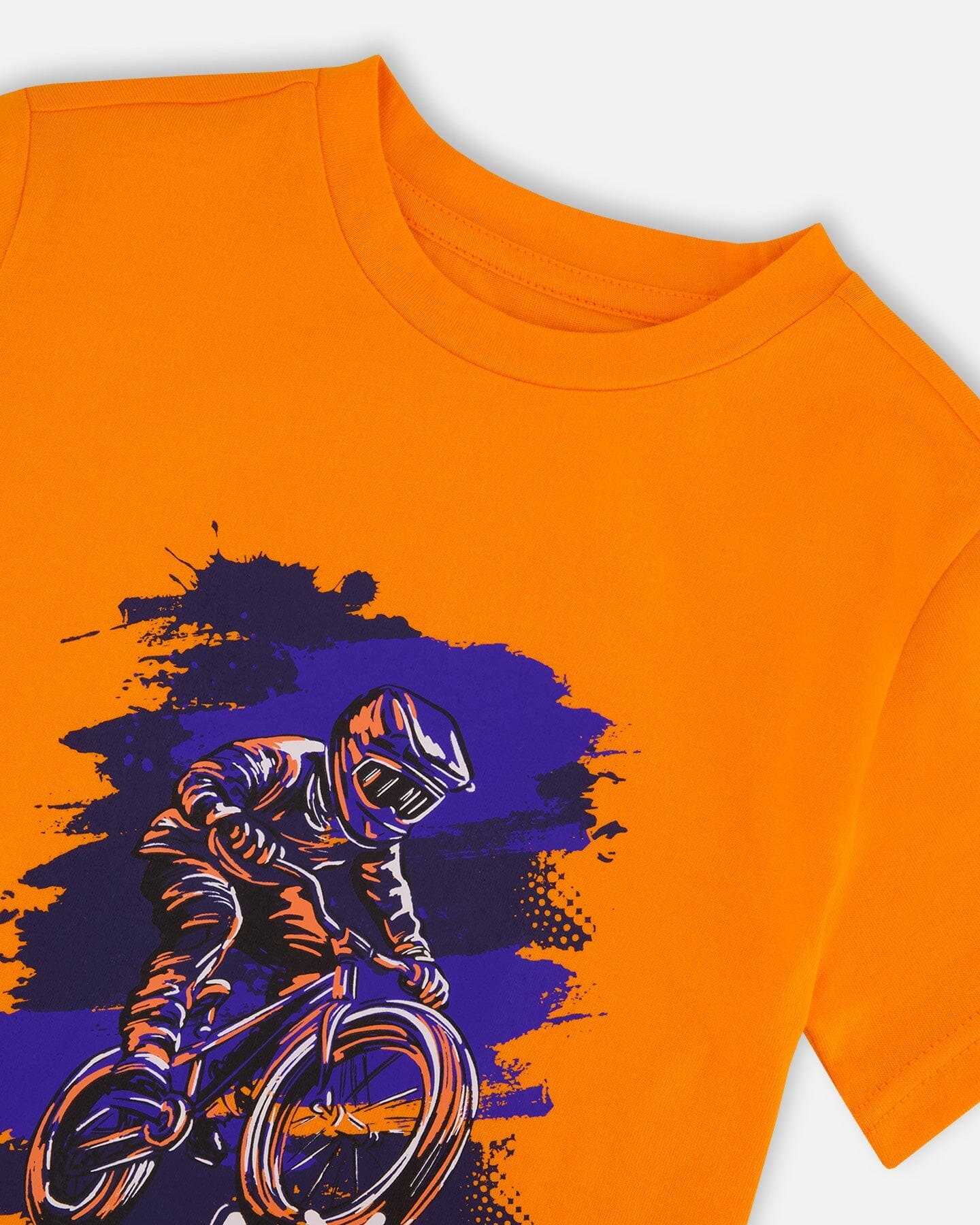 Organic Cotton Jersey T-Shirt With Bmx Print Orange - Image 5