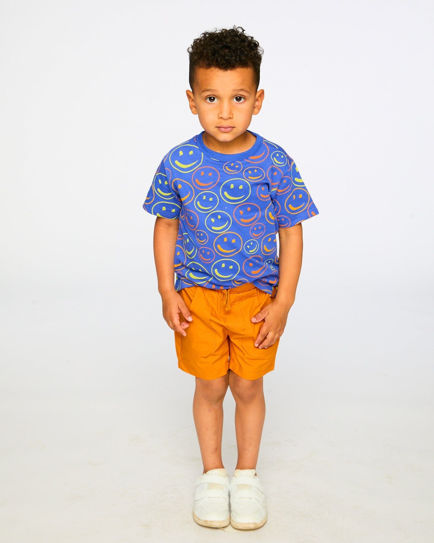 Organic Cotton Jersey T-Shirt Blue Smiley Print - Image 3